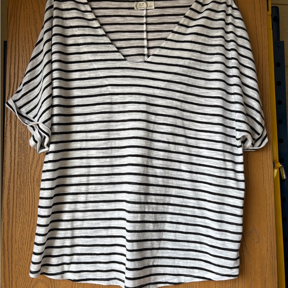 Maurice’s Striped Black and White Women's Top